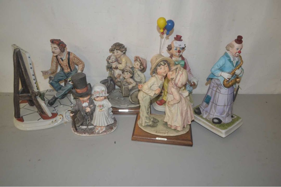 Qty of clown figures and other figure by Armani