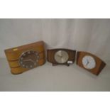 Three mid 20th century mantle clocks, one by Metamec Dereham further Metamec example and a Smiths