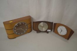 Three mid 20th century mantle clocks, one by Metamec Dereham further Metamec example and a Smiths