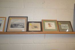 Group of four prints, one of polo playing, one Hare and two further prints (4)