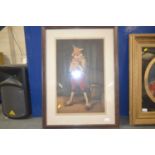 Framed continental print of a clown