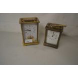 Modern carriage clock and further early 20th century example with key