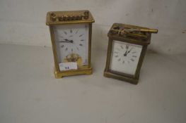 Modern carriage clock and further early 20th century example with key