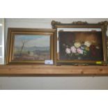 Two modern framed oil paintings