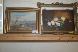 Two modern framed oil paintings