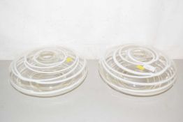 A pair of glass light shades