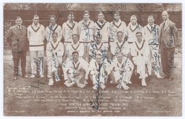 South Africa tour to England 1929. Sepia printed advertising postcard published by Jaeger of ‘The