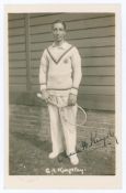 Charles H. Kingsley. 1930s. Sepia real photograph postcard of Kingsley standing full length in