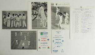 Pakistan tours to England 1987, 1992 and 1996. A selection of original press photographs and other