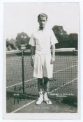 Henry Wilfred ‘Bunny’ Austin. 1930s. Sepia real photograph postcard of Austin standing full length