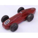 American? pressed steel model of Land Speed Record Car, comprising red body with RN8, Union Jack