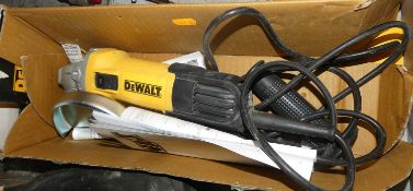 A Dewalt DWE4036 angle grinder