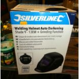 A Silver Line welding helmet (boxed)