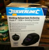 A Silver Line welding helmet (boxed)