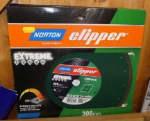 A pair of Norton Extreme Clipper 300mm ceramic cutting blades (new)