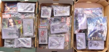 Eaglemoss 3 trays containing a collection of Marvel-related figures to include: Iron Man 2 Tony