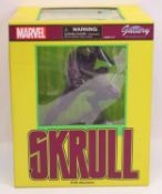 Diamond Select Toys Gallery Diorama of a Marvel Skrull PVC diorama, housed in a plastic-packed