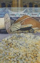 Lillias August (British, b.1955) - First Flints, watercolour on paper, signed 'Lillias August' lower