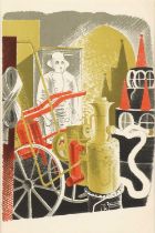 Eric Ravilious (British, 1903-1942) - Fire Engineer, lithograph in colours, from 'High Street' by