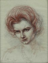 Nicholas Egon (British, 1921-2017) - Portrait of a lady, pastel on paper, signed and dated 'Egon 59'