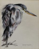Mandy Shepard (British, b.1960) - Heron, watercolour, signed 'Mandy E Shepard' lower right, 30 x