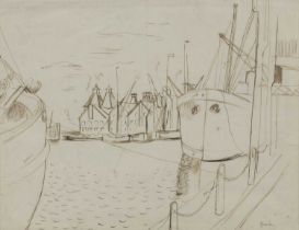 § John Nash RA (British, 1893-1977) - Ipswich, ink on paper, titled in pencil lower left, bearing