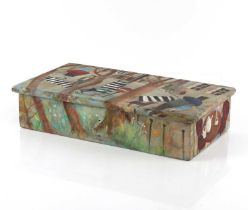 Tessa Newcomb (British, b.1955) - Painted wooden box, signed with initials and dated 'TN 03' in