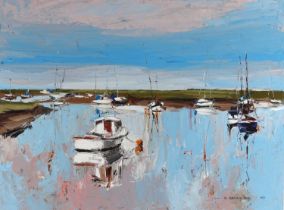 Daniel Gbenga Orimoloye (Nigerian, b.1966) - Blakeney, oil on board, signed and dated 'G.