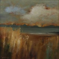 Helen Tabor (Scottish, b.1960) - Grasses near the sea, oil on board, signed 'Helen Tabor' lower