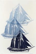 Nicholas Barnham (British, 1939-2021) - The Albatross, linocut in colours, signed, titled, and