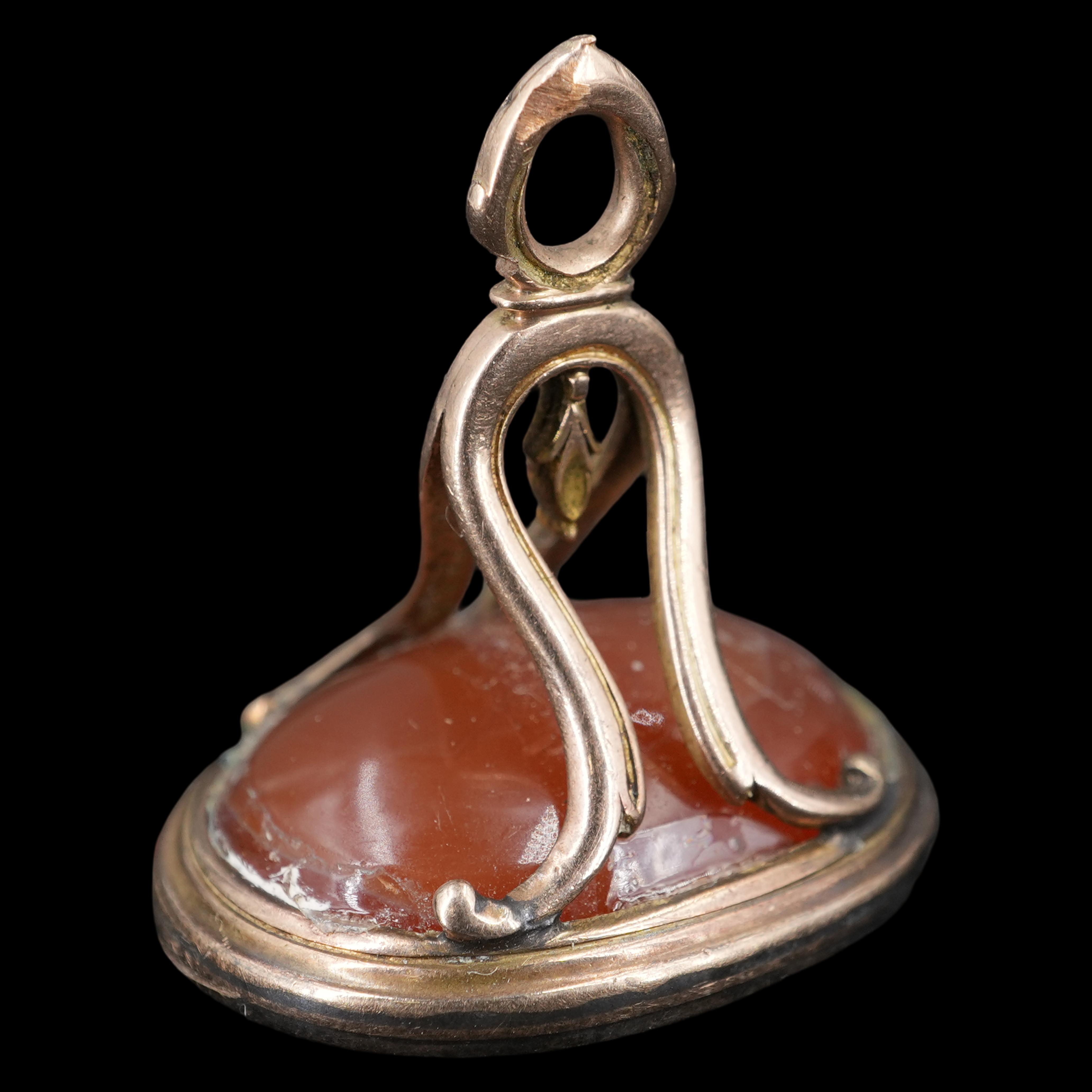 [Jacobite 1745 Uprising] A Georgian carnelian and gold fob seal, the ...