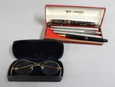Conway Stewart model 58 fountain pen with 14ct gold nib, together with various other pens and a pair