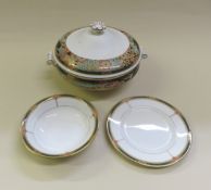 Wedgwood Samarkhand dinner service with various sizes of plates, pair of covered tureens,