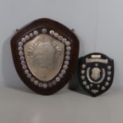 LARGE SILVER MILITARY SPORTING TROPHY SHIELD - LXI COMPANY.