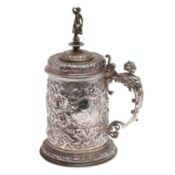 A LATE 19TH CENTURY AUSTRO-HUNGARIAN SILVER TANKARD.