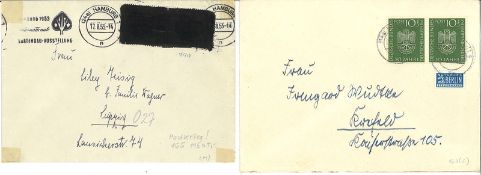 2 frühe Briefe BRD, dabei 1x Postkrieg.