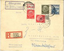 D2. Einschreibe Brief, Mischfrankatur, Böhmen.