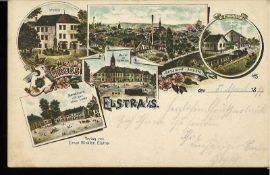 Deutsches Reich, Ansichtskarte Gruss aus Elstra i. S., Mehrfachansicht, gelaufen 1899.