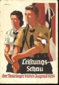 Sehr seltene Propaganda Karte, Leistungsschau der Thüringer Hitler Jugend, 1939, gelaufen.