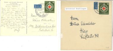 BRD 1953, 2 Briefe dabei ein Ortsbrief.