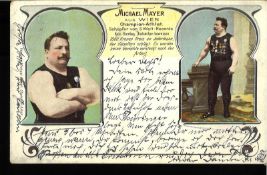 Deutsches Kaiserreich, Ansichtskarte "Michael Mayer, Wien - Champion - Athlet. Gelaufen 1902 nach