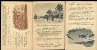Frankreich, drei Postkarten von Nizza um 1900, der Deutschen Buchhandlung und Leihbibliothek.