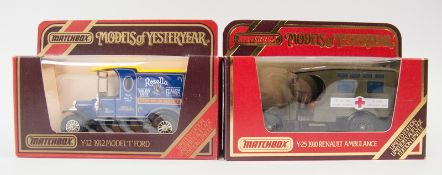 Matchbox "Models of Yesteryear" Modellautos aus Auflösung, dabei insgesamt 2 Stück in OVP.