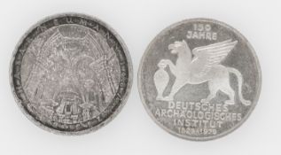 BRD, 2 x 5 DM - Silbermünzen: 1978 "Balthasar Neumann" und 1979 "Deutsches Archäologisches