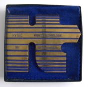 goldenes Gedenk-Souvenir von Hytec Hydro Technologie "10-jähriges Jubiläum" aus dem Jahr 1991