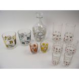 Lot Glas aus Auflösung, dabei 6 Gläser in unterschiedlichen Größen, 4 Schnapsgläser und 1