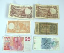Lot Banknoten aus Auflösung, meist Europa.