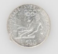 San Marino 1988, 500 Lire - Silbermünze "Olympische Spiele Calgary". Erhaltung: vz.