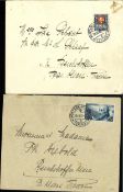 2 Briefe Schweiz, dabei 1926 MiNr. 221 und 1929 MiNr. 238.