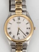 Herrenarmbanduhr Seiko Quartz, mit Datumsanzeige, Funktion nicht geprüft.